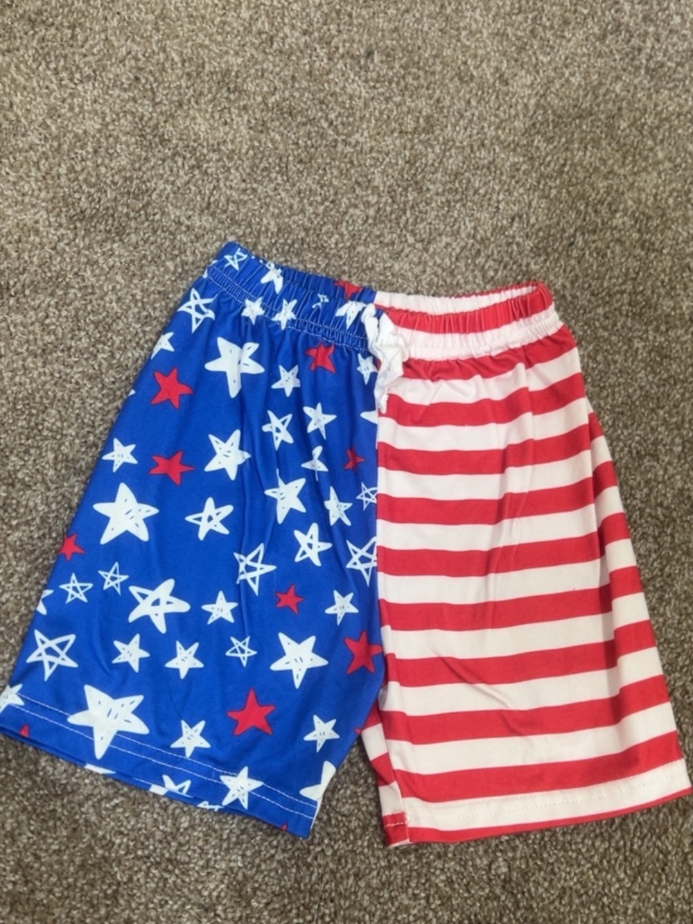Patriotic Red & Blue Star Stripe Kids Shorts